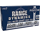 Image of Fiocchi 3006A Shooting Dynamics 30-06 Springfield 150 Grain FMJB Brass Rifle Ammunition