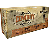 Image of Fiocchi Cowboy Action .45 Colt 250 Grain Lead Round Nose Flat Point Brass Cased Centerfire Pistol Ammunition