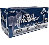 Fiocchi Field Dynamics .223 Remington 55 Grain PSP Brass Cased Rifle Ammo, 50 Rounds, 223B50