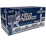 Fiocchi Field Dynamics .223 Remington 55 Grain Spitzer Brass Cased Rifle Ammo, 50 Rounds, 223HVC50