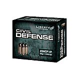 Liberty Ammunition Civil Defense .45 ACP +P 78 Grain Hollow Point Brass Cased Centerfire Pistol Ammunition, 20, HP