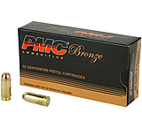 PMC Bronze Ammo .40 S&amp;W 165 Grain Full Metal Jacket Brass Casing Centerfire Pistol Ammo, 50 Rounds, 40D