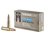 Image of PPU 762 X 39 SUBSONIC FMJ 182 Grain Brass Cased Pistol Ammunition