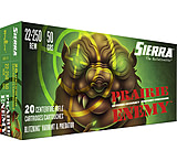 Image of Sierra Prairie Enemy .22-250 Remington 50 Grain, Sierra BlitzKing Nickel Plated Brass Cased Centerfire Rifle Ammunition