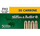 Image of Sellier &amp; Bellot 30 Carbine 110 Grain Full Metal Jacket Rifle Ammunition