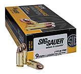 SIG SAUER Elite Ball 9 mm Luger 115 grain Full Metal Jacket Brass Cased Centerfire Pistol Ammunition, 50, FMJ