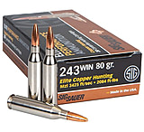 Image of SIG SAUER Elite Copper Hunting Rifle Ammunition .243 Winchester 80 grain Hunting Tipped Brass Cased Centerfire Rifle Ammunition
