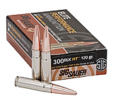 SIG SAUER Elite Hunting Solid Copper .300 AAC Blackout 120 grain Open Tip Match Brass Cased Centerfire Rifle Ammo, 20 Rounds, E300H1-20