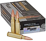 SIG SAUER Elite Match Grade .308 Winchester 175 grain Open Tip Match Brass Cased Centerfire Rifle Ammo, 20 Rounds, E308M2-20