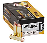 Image of SIG SAUER Elite Performance .357 Magnum 125 grain Full Metal Jacket Brass Cased Centerfire Pistol Ammunition