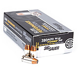 Image of SIG SAUER V-Crown .380 ACP 90 Grain Jacketed Hollow Point Brass Cased Centerfire Pistol Ammunition