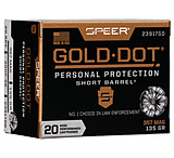 Image of Speer Gold Dot .357 Magnum 135 Grain Gold Dot Hollow Point Short Barrel Centerfire Pistol Ammunition