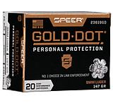 Image of Speer Gold Dot 9 mm Luger 147 Grain Gold Dot Hollow Point Centerfire Pistol Ammunition