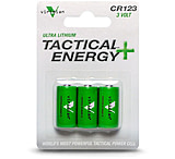 Viridian Weapon Technologies Tactical Energy+, CR123A Lithium Battery, 3-Pack, 350-0006