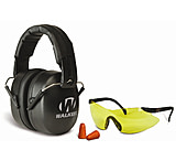 Walkers EXT External Folding Range Shooting Ear Muffs, 30 dB NRR, Black, w/Glasses and Plugs, GWP-FM3GFP