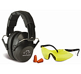 Walkers Low Profile Folding Ear Muffs, 31 dB NRR, Black, w/Glasses and Plugs, GWP-FPM1GFP