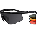 Wiley X Saber Advanced Sunglasses - 3 Lens Package, 1 Matte Black Frame w/Smoke Grey, Light Rust, Vermillion, 309
