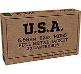 Image of Winchester USA 5.56x45mm NATO 62 grain Green Tip M855 Full Metal Jacket Boat Tail FMJBT Brass Centerfire Rifle Ammunition, Limited