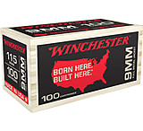 Winchester USA 9 mm Luger 115 Grain Full Metal Jacketed Pistol Ammunition, 100, FMJ