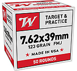 Winchester USA WHITE BOX 7.62X39mm 123 Grain Full Metal Jacket Brass Rifle Ammunition