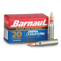 BarnauL Polycoated Steel Case Rifle Ammunition .308 Win 168gr FMJ 2625 fps