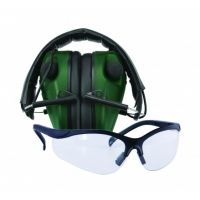 Caldwell E-Max Low Profile Electronic Hearing Protection Ear Muffs w/Shooting Glasses 487309