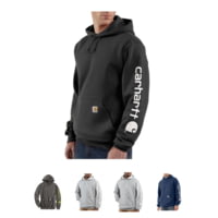 carhartt men's signature sleeve logo midweight hooded sweatshirt