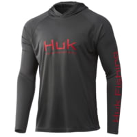 HUK Men Icon X Hoodie Fishing Shirt Sun Protection - Volcanic Ash - Medium