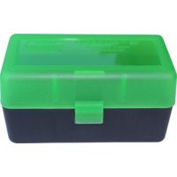 MTM Case-Gard 50 Rifle Ammo Boxes .22-250 To .308 Clear Green/Black