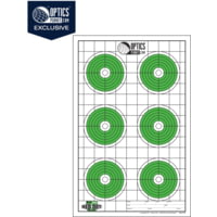 OpticsPlanet Exclusive EZ2C Targets Red Dot Optics Style 6, Green and Black Ink on High Quality White Paper, 25 Pack, EZ2CRD06