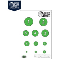 OpticsPlanet Exclusive EZ2C Targets Red Dot Optics Style 7, Green and Black Ink on High Quality White Paper, 25 Pack, EZ2CRD07