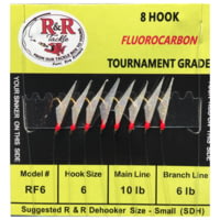 R&R Tackle R&R Fluorocarbon Sabiki Size 6 Hooks 10Lb/6Lb