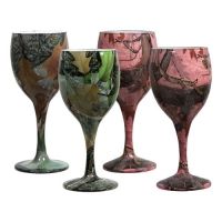Rivers Edge 2 Pack 8 ounce Fall Transition Camouflage Wine Glasses New