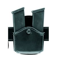 Safariland 572 Open Top Double Magazine Pouch, Paddle, Double Stacked 9mm Magazines GL17, 22, STX Plain Black, 572-83-41