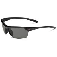 New $95 Under Armour UA Zone Sport Sunglasses Satin Black Gray 8600010-4801 