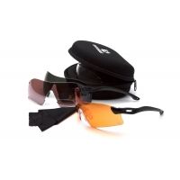 Venture Gear Dropzone Shooting Glasses, Interchangeable Lenses with Black Temples VGSB88KIT