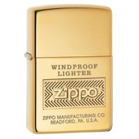 Zippo Windproof High Polish Brass Lighter, Low Ship, 28145