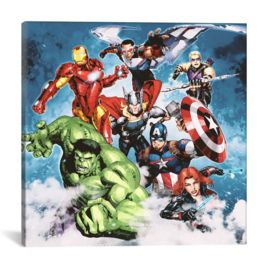 Icanvas Avengers Assemble Classic Action Pose Geo