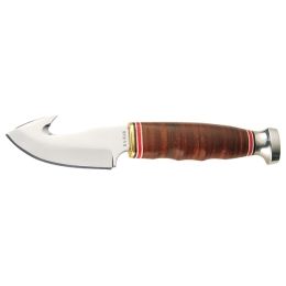 Ka Bar Knives Game Hook Leather Handle Fixed Blade Knife 7 25 Oal
