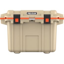 Pelican IM Elite Cooler, Tan/Orange, 50 qt 50Q-2-TANORG — Color:  Tan/Orange, Weight: 26.39 lb, Width: 20.3 in, Depth/Thickness: 20.4 in,  Length: 30 in