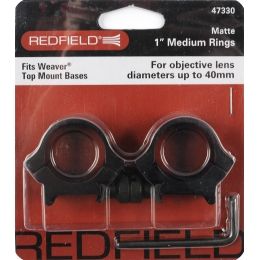 NEW Redfield 47335 4 Hole Rings 1" Extra High Silver Aluminum Rifle Scope