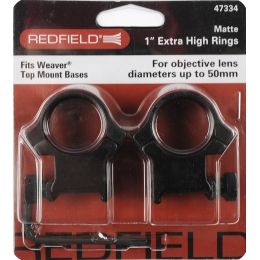 NEW Redfield 47335 4 Hole Rings 1" Extra High Silver Aluminum Rifle Scope