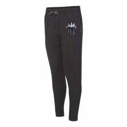 thin black joggers