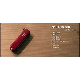 Victorinox Nail Clip 580 Walnut Wood Swiss army knife - 6 functions - with  nail clipper