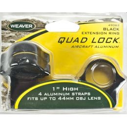Weaver Mounts 49047 Quad-Lock Rings Ring Set 1 Diam High Black Matte  076683490476 Weaver Mounts for sale