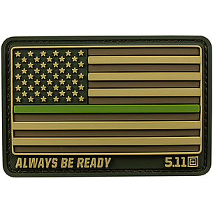 US Flag Thin Green Line Velcro Patch