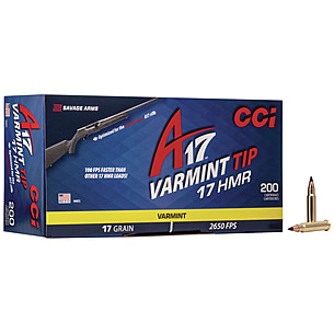 CCI Ammunition 17 Hornady Magnum Rimfire (HMR) 17 Grain Tipped Varmint Box of 200