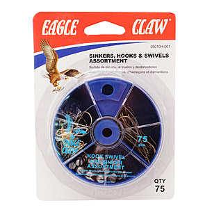 Eagle Claw Hook Swivel Sinker Assorted (75 Pcs.) 05010H-001
