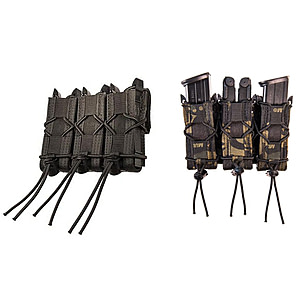 High Spees Gear Triple Pistol TACO MOLLE Mount Pouch, Black, Holds