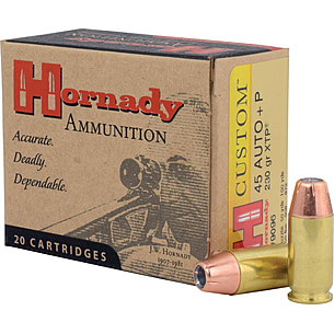 45 ACP 230 grain Hornady FMJ @ 810 fps. 50 rounds. – Minuteman